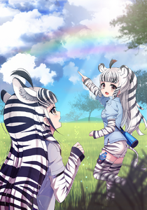 Grévy's Zebra and Plains Zebra photo from Kemono Friends 3: Planet Tours.